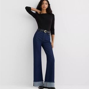 LOFT Navy Wide Leg Jeans